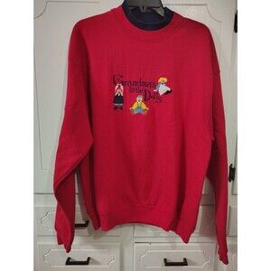 M&C Sportswear Grandma Sweatshirt Size Lg Red Grandma's Little Dolls